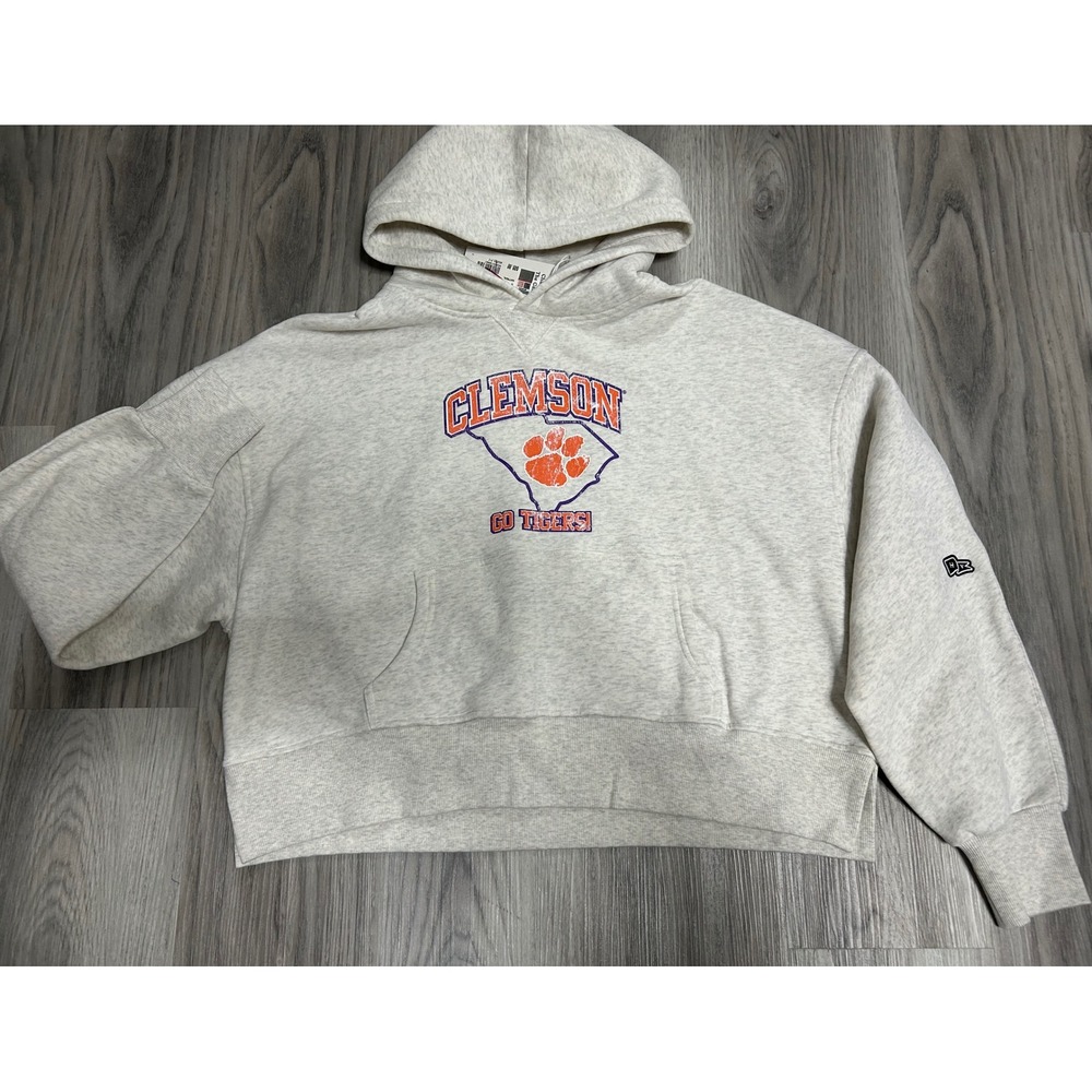 Hype and‎ Vice Clemson Tigers Paw Cropped Hoodie Sweatshirt Gray Size M Womens